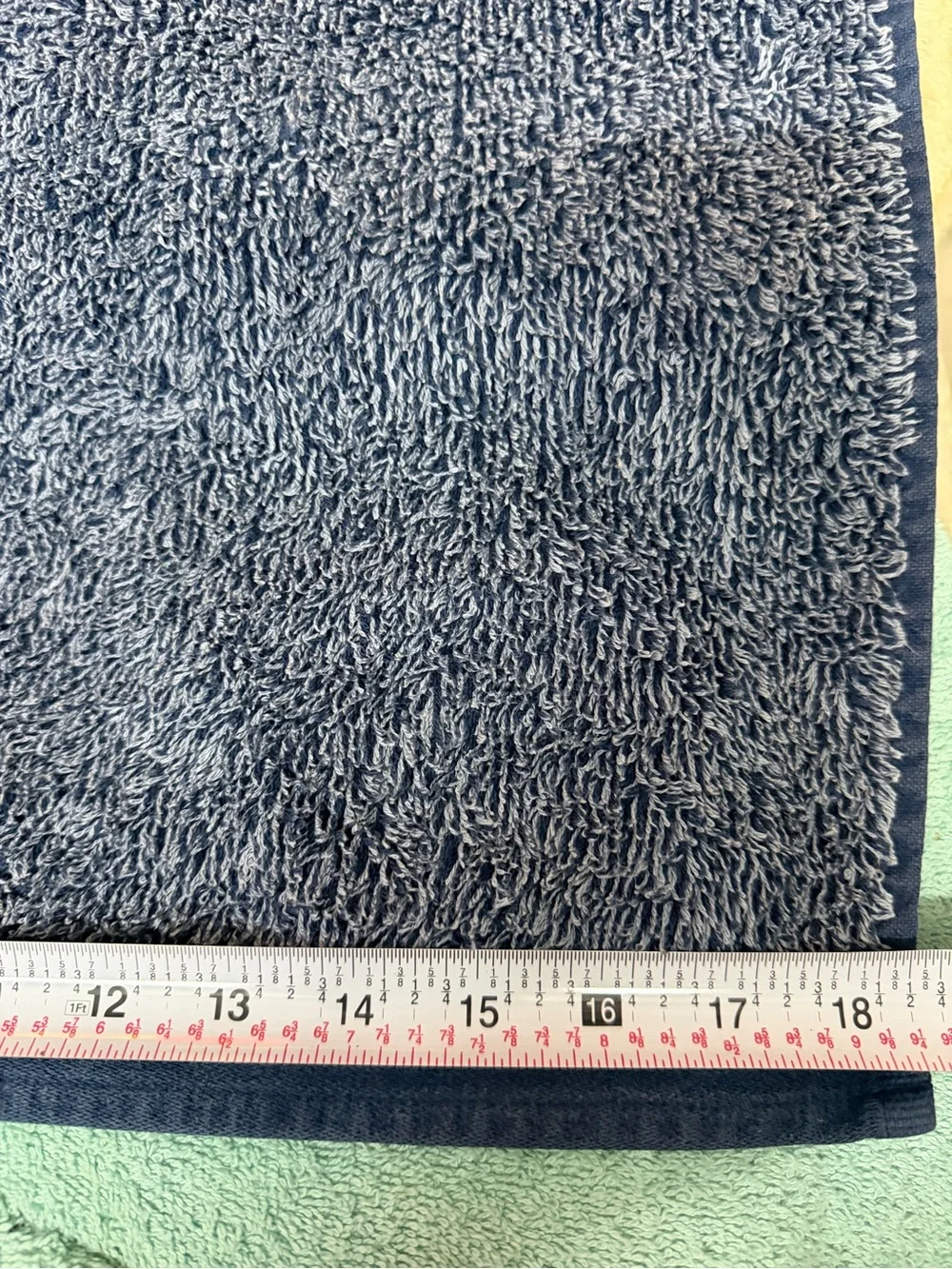 Pottery Barn (2) 11”x11” (1) 19.5”W x28”L Navy Blue Plush Terry Hand Towel